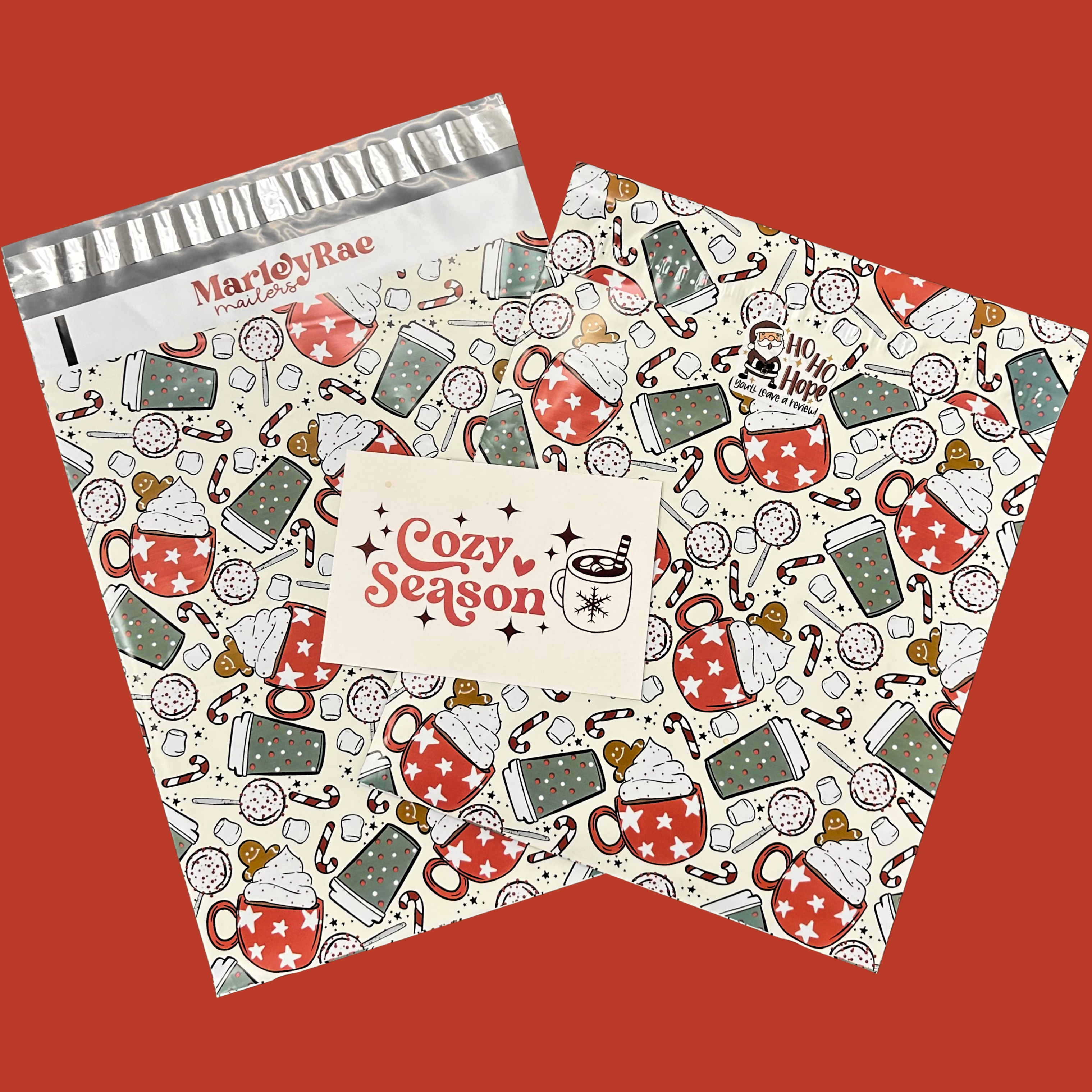 14.5x19 Premium Poly Mailer- Christmas Cocoa