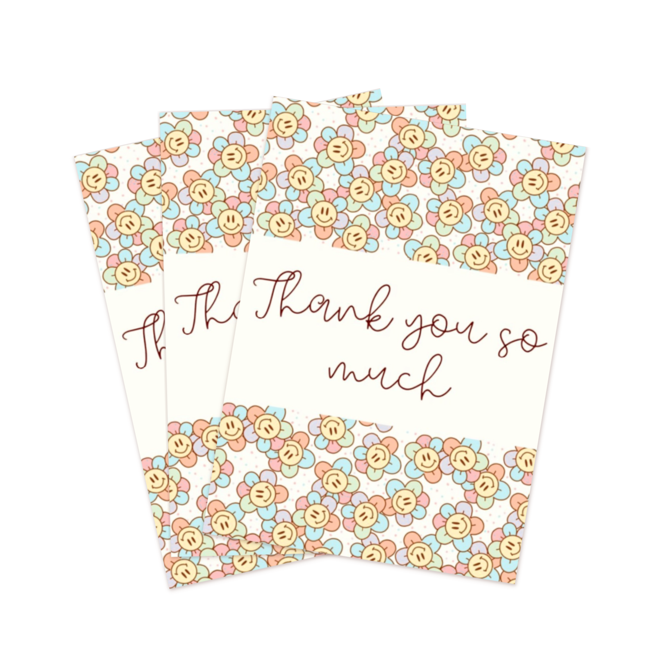 4x6" Package Insert Cards- Smiley Flowers