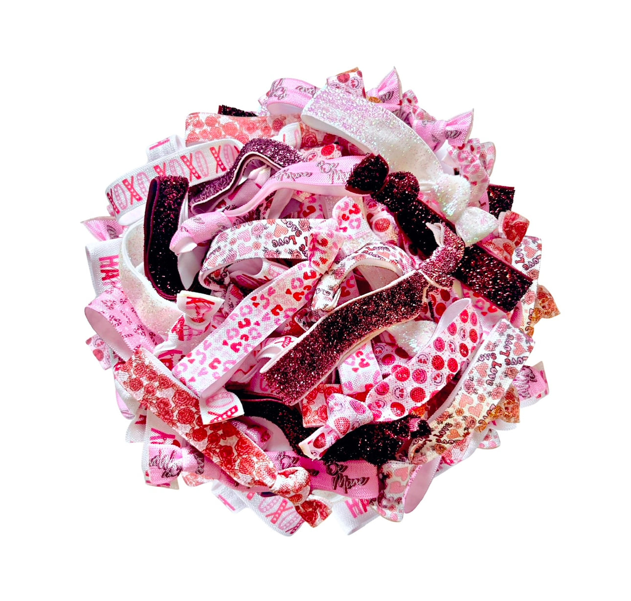 Elastic Hair Ties Package Fillers- Valentine’s Mix