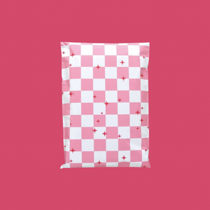 7.5x10.5 Poly Mailer- Pink Checkers