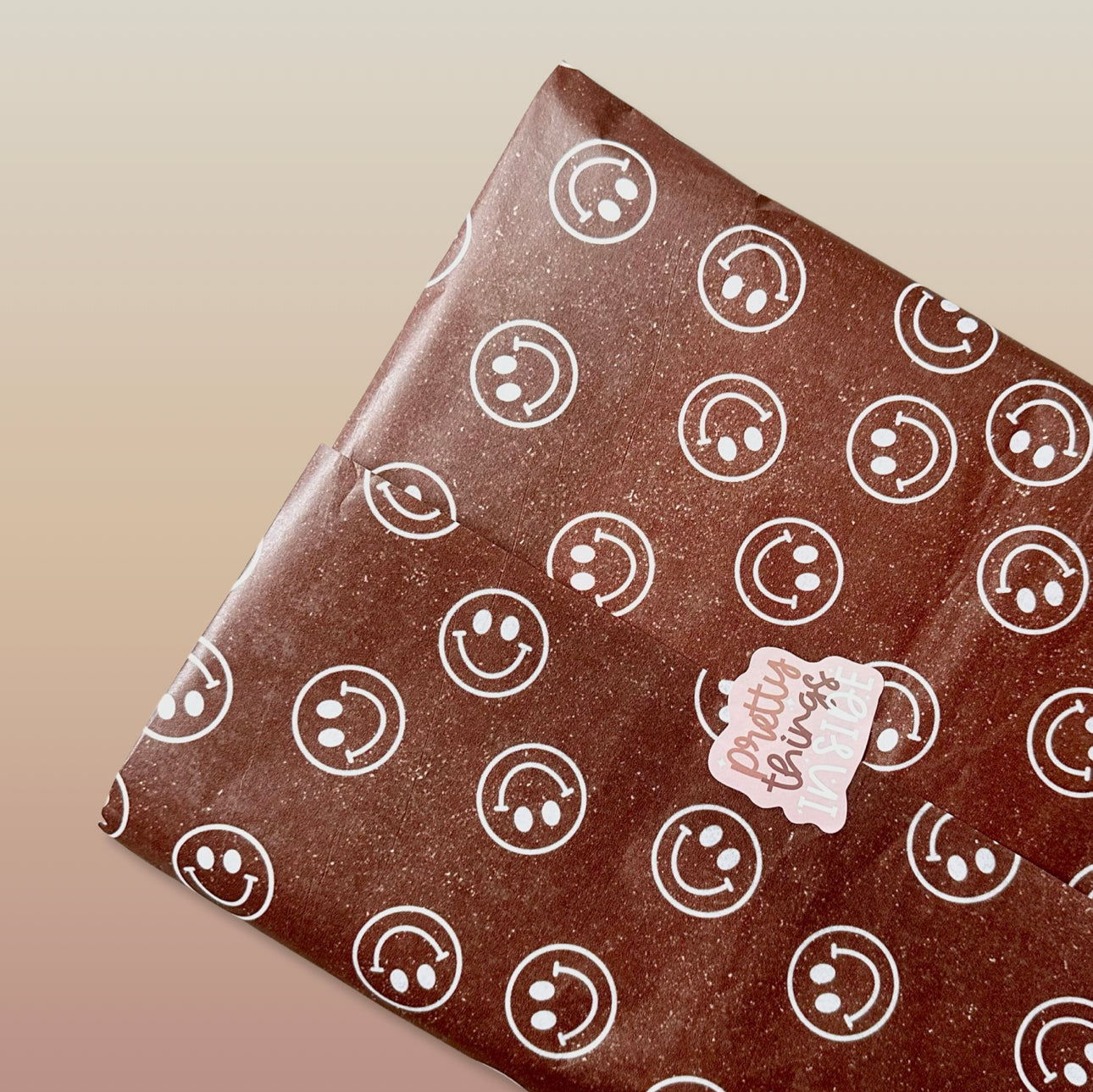 20x30 Premium Tissue Paper Sheets- Rust Brown Smiles β Marley Rae Mailers