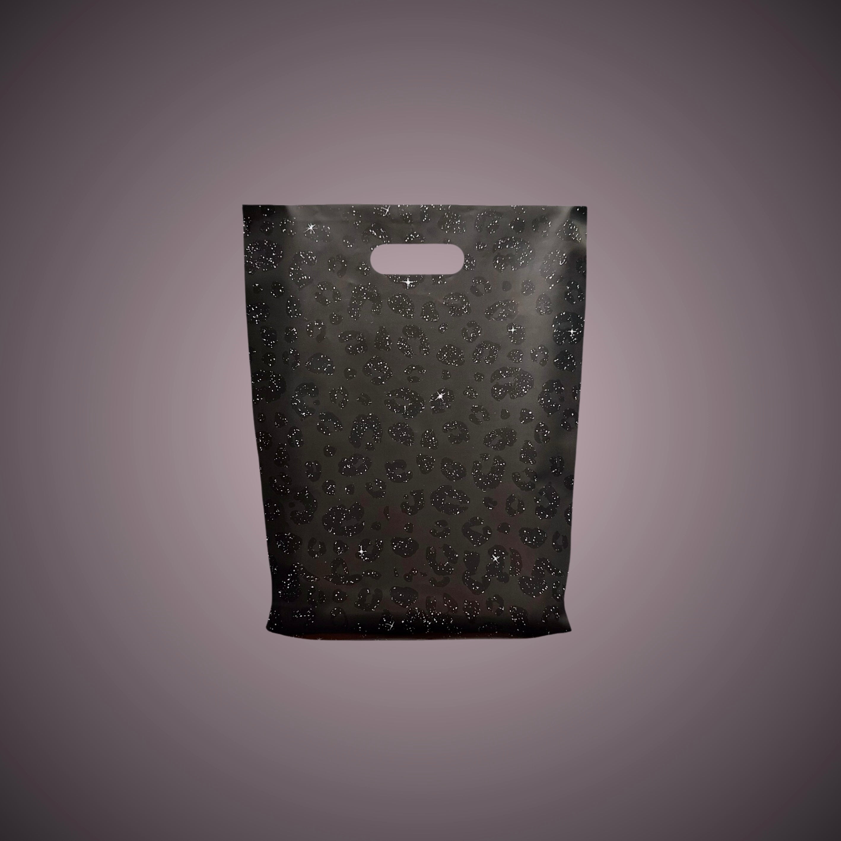 9x12 Merchandise Shopping Bag- Matte Black Leopard