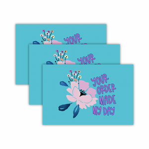 4x6" Package Insert Cards- Teal & Purple Floral
