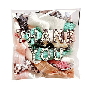 5.5x5.5 Clear Self Seal Bags- Cowhide Thank You