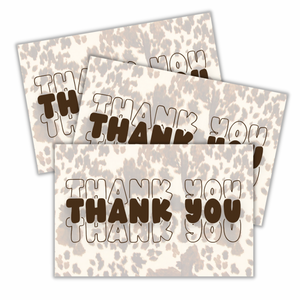 4x6" Package Insert Cards- Cowhide Thank You