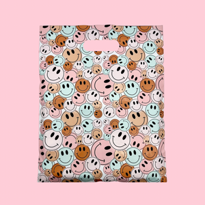 12x15 Merchandise Shopping Bag- Muted Boho Smiley
